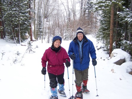 Snoeshoeing with my wife, Debbie