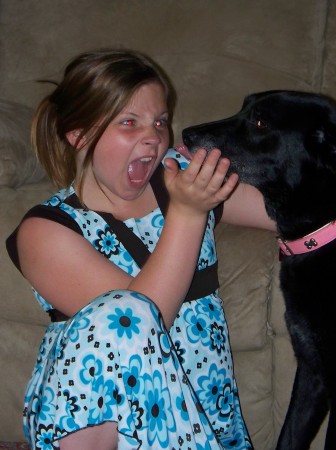 Kaitlyn being silly with Sheba