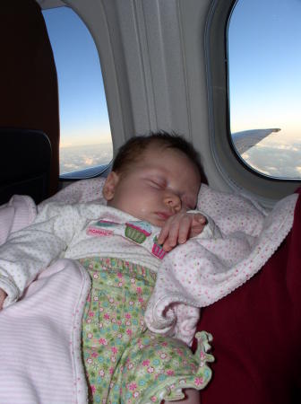 Amelia's first airplane ride heading to Nebraska