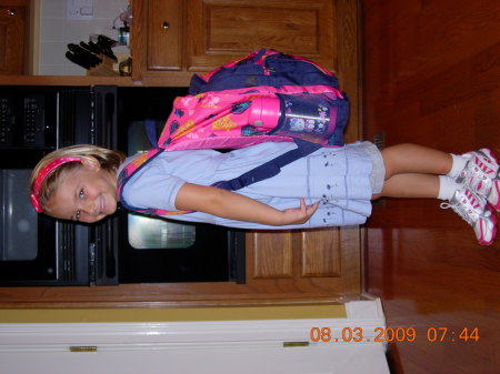 My oldest daughter Liesel--new backpack!