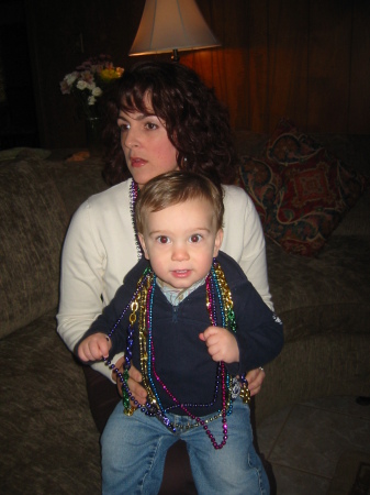 my son and I before marti gras in galveston,tx  2006