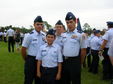 Son Anthony in the Civil Air Patrol. Front center