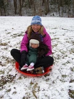 Erika and Livi on saucer