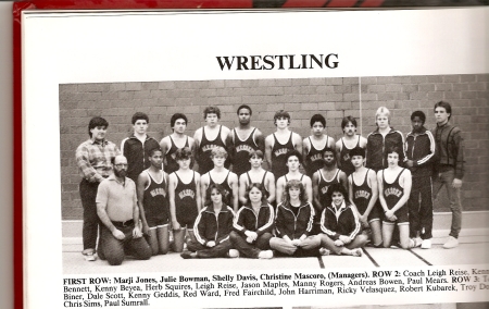 wrestling team, i am in the bottom row, third