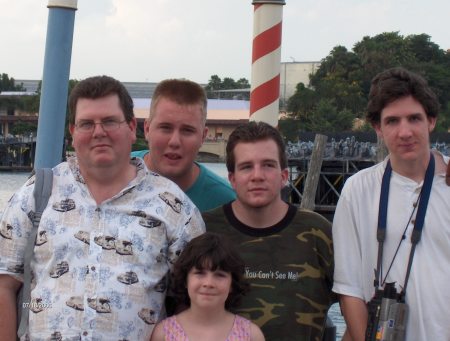 David, Kevin, David, Bryan, and Abby at Epcot