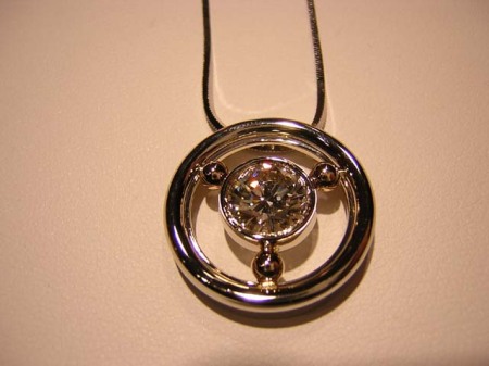 2.54cts. Round Diamond, Plat and 18K Y/G Pendent