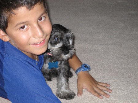 Ian & his new puppy - Sept 2007