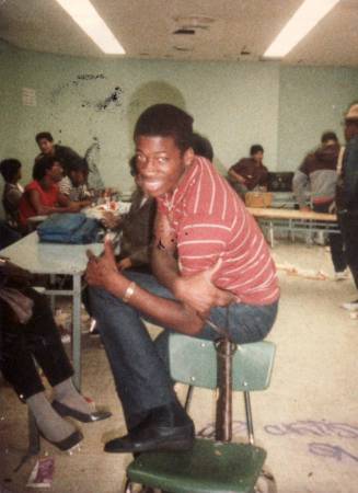 E chilling in Park West Lunch room 1981