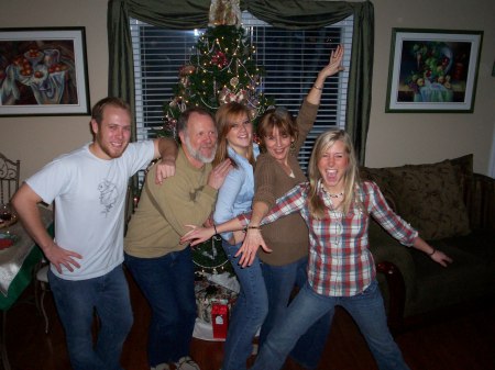Sue Hibbard Michaud's family at Christmas 2006