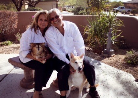 Tony and I in our front courtyard