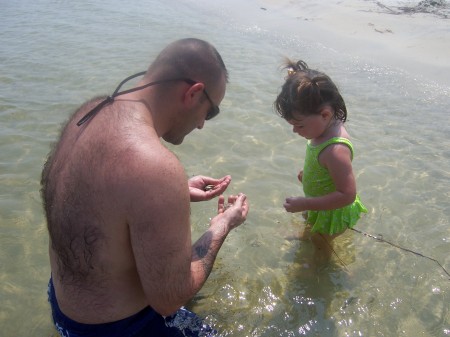 Denali & Daddy at the beach in Florida 2007