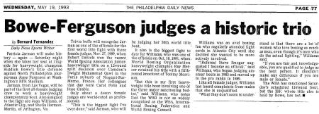 1993- Washington, D.C. - First Professional Boxing Match to have Three Black Female Judges