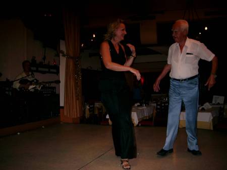 Dancing in Athens with restaurant owner's father