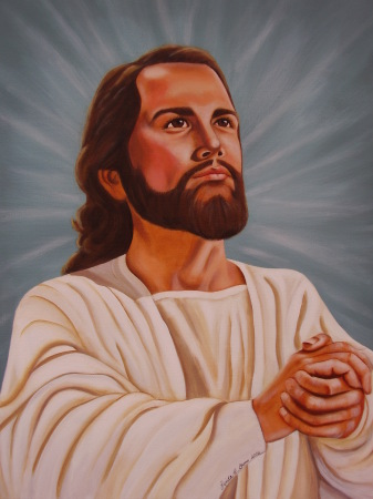 Painting of Christ I did for my church.