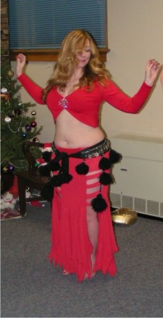 Me belly dancing at our Holiday Hafla.