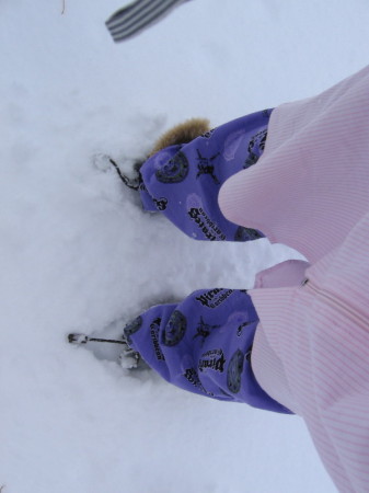 My feet in the snow