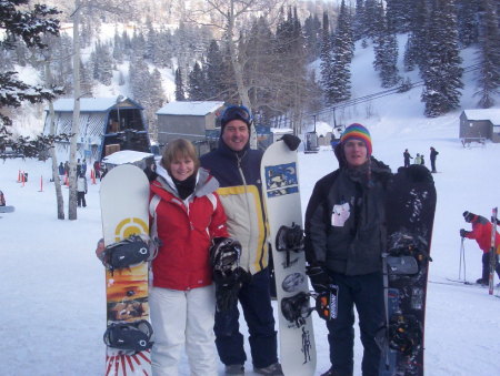 snowboarding with 2 of my kids - utah 2006