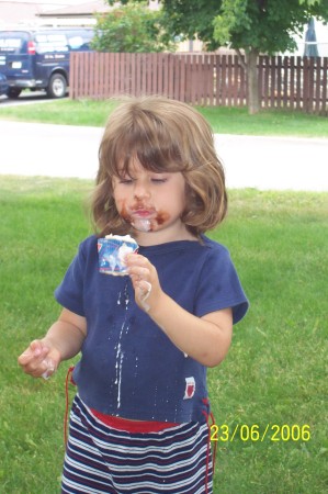 Emily making a mess