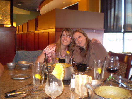 My cousin Nancy and I at her birthday dinner