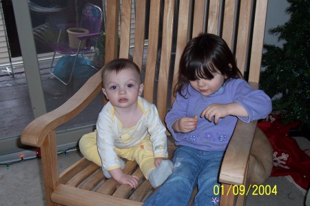 Brooke and Wesley in the rocking chair