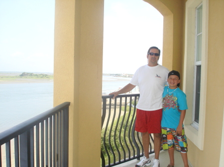 My husband Ricky and son Kyle at the Beach