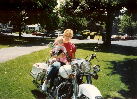 kat and jackie on rick's bike