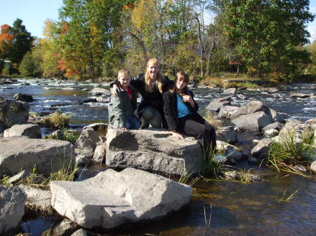 Roxanne and Kids on the River Rocks