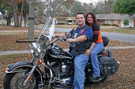 Marc and Angela on the Harley