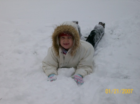 Ash playing in the snow...