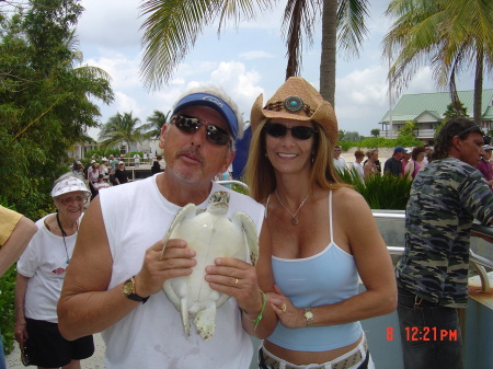 Rod & I at the turtle farm in Grand Cayman