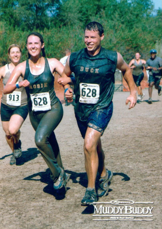 Matt & I finishing the 2002 Muddy Buddy race: Camp Pendleton, CA