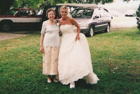 my grandmother and I on my wedding day