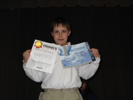 Jonathan with his awards