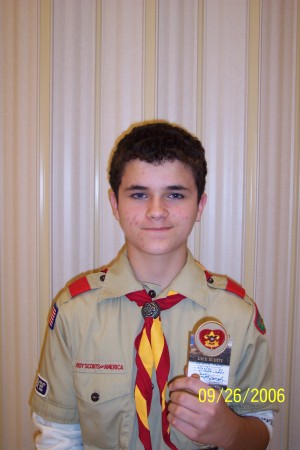 My Son Joseph 9/06 New rank, "Life Scout"