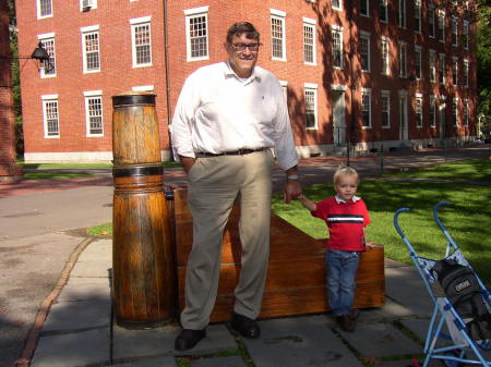 Frank and Grandson Julius Gaisford in Harvard Yard, Sep 2006