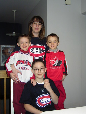 The boys and I big hockey fans
