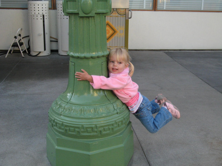 disneyland.hanging from a pole