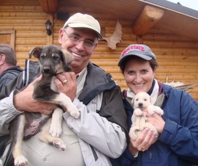 Mark, Linda and puppies