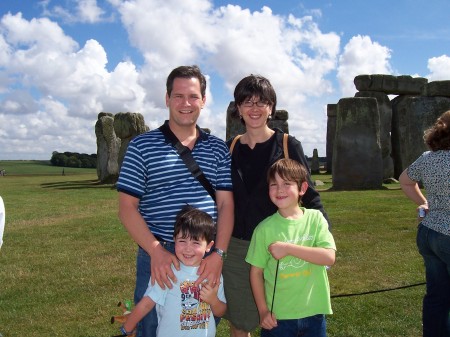 Tom, Nathan (8), Alex (5) and I at Stonehenge!
