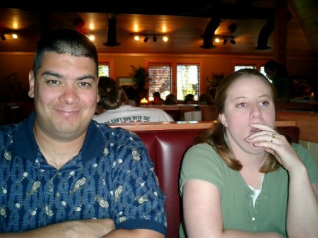 Me and April at dinner with friends.