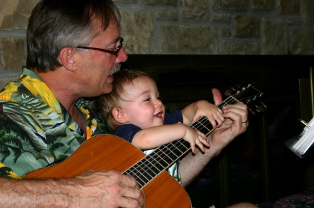 Great nephew Jon helping me play