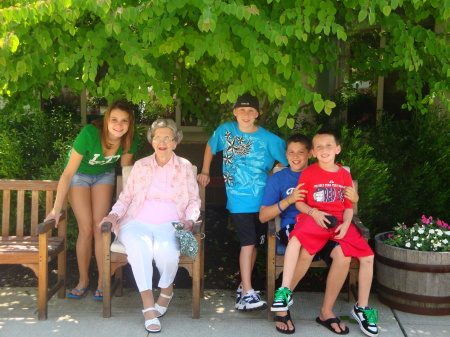 My Mom with some of the grandkids