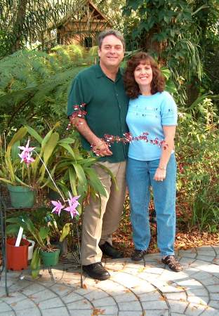 My husband and I in our backyard 2002