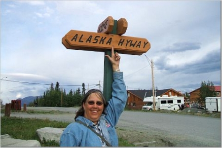 Me on the Alaskan Highway in the Yukon Territory
