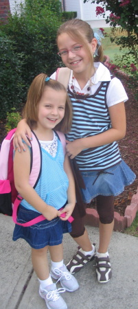 The girls on the first day of school (Aug 07)