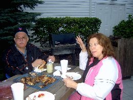 Ken and Rosemary at barbq