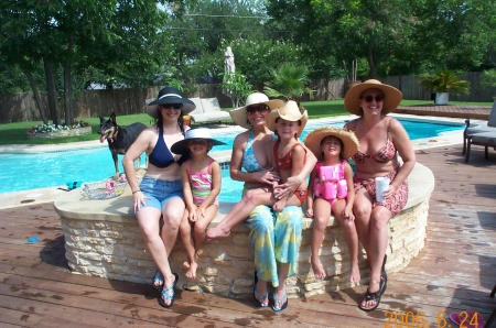 Summer pool party my girlfriends and their daughters