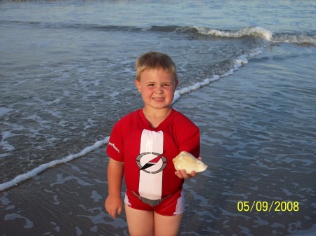 my son at the beach
