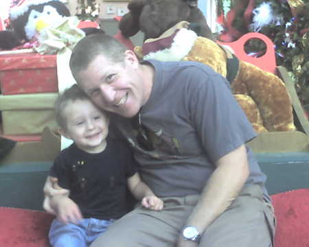 Zev and Daddy - Christmas in Laguna Beach
