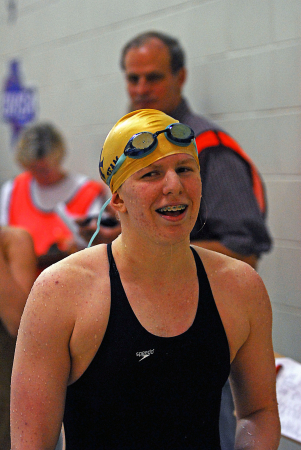 Emily at High School State Swim Meet 2008